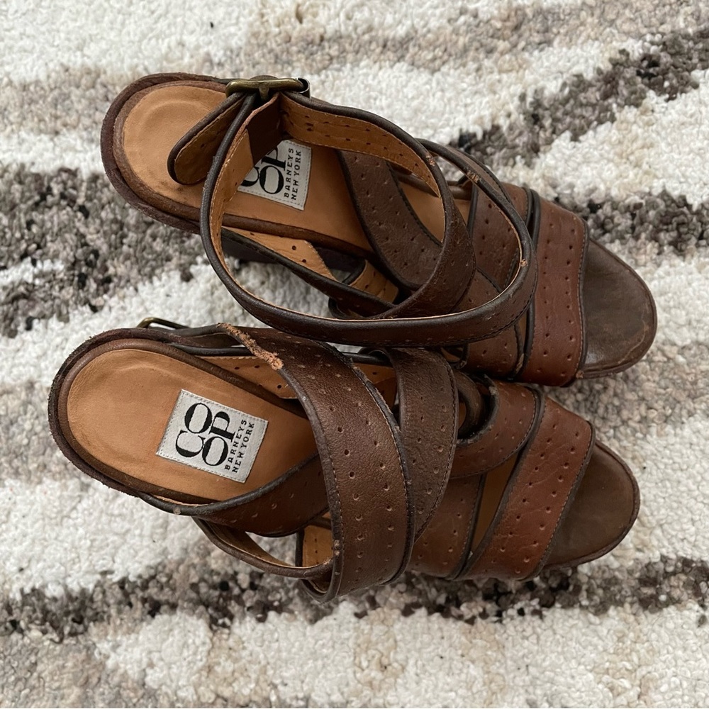 BARNEYS NEW YORK CO-OP WEDGE SANDALS - Picture 8 of 11
